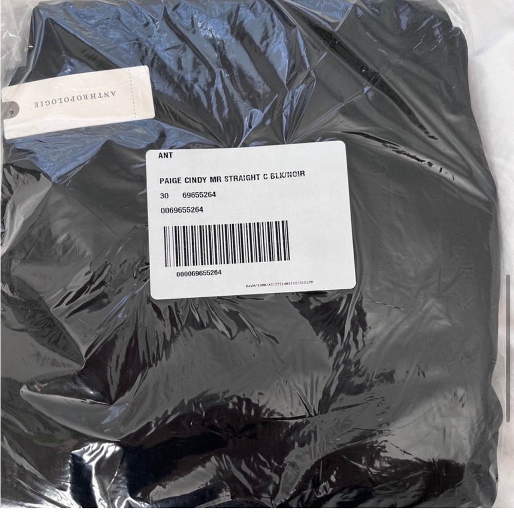 Paige Cindy Mid-Rise Coated Straight Black Jeans size 30 NWT - Picture 8 of 15